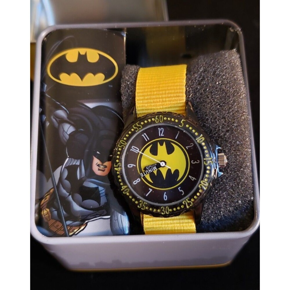 DC Comics Accutime Batman Watch with Yellow Watch Band - New in Box